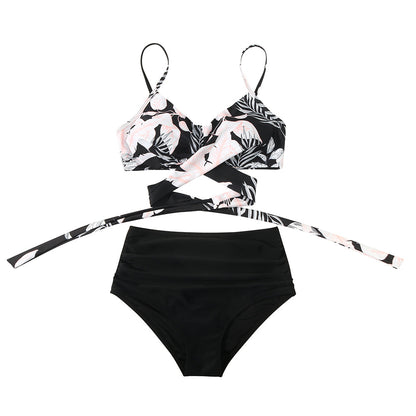 High-Waist Bikiniset met Vintage Print en Shape – Neravelle