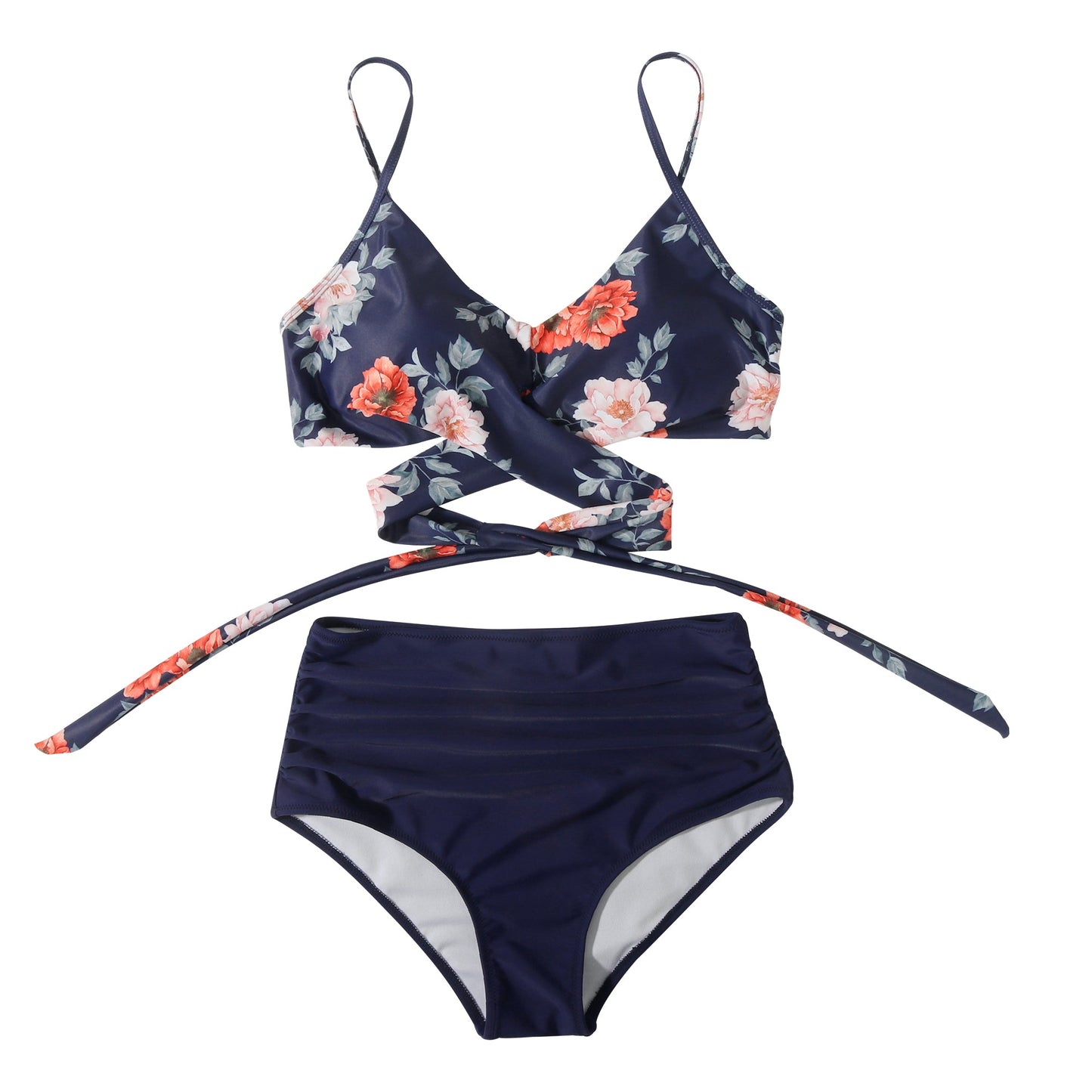 High-Waist Bikiniset met Vintage Print en Shape – Neravelle