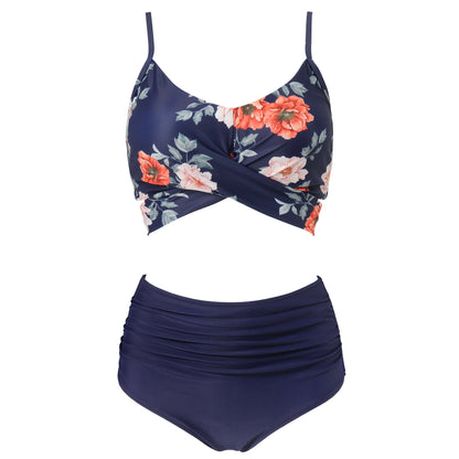 High-Waist Bikiniset met Vintage Print en Shape – Neravelle