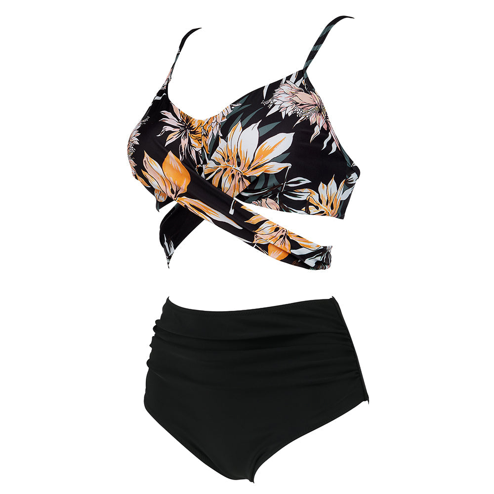High-Waist Bikiniset met Vintage Print en Shape – Neravelle