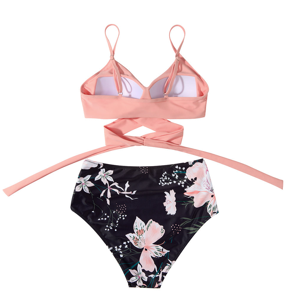 High-Waist Bikiniset met Vintage Print en Shape – Neravelle