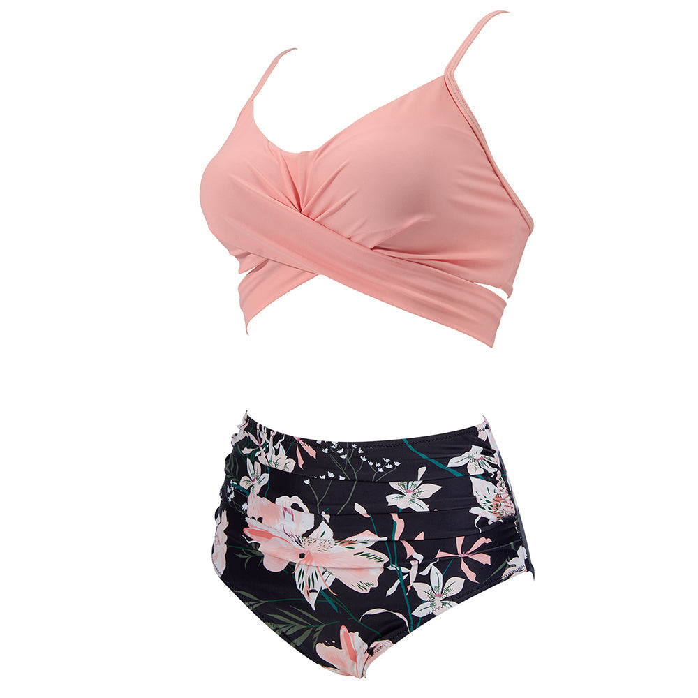 High-Waist Bikiniset met Vintage Print en Shape – Neravelle