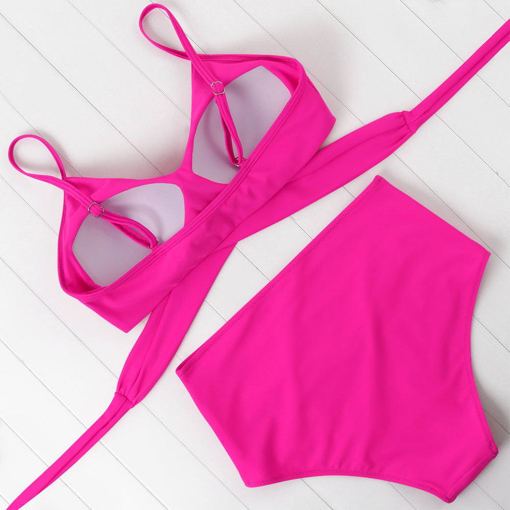 High-Waist Bikiniset met Vintage Print en Shape – Neravelle
