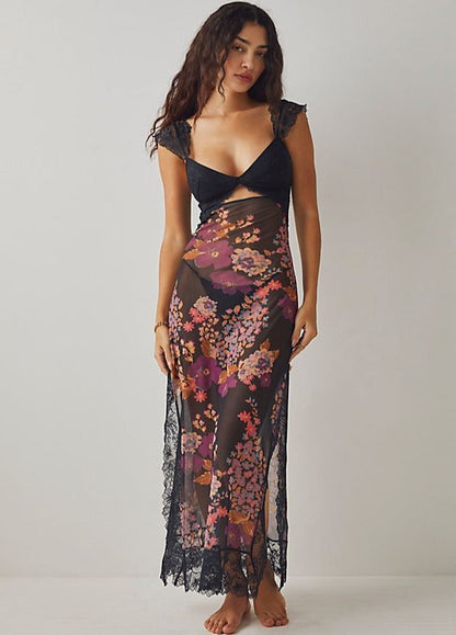 Zomerjurk Kant Midi Elegant Statement Look – Lysanne