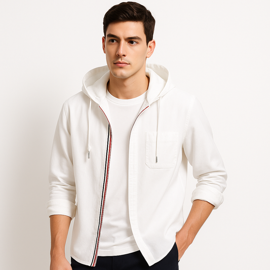 Lichte, Ademende Linnen-Katoen Hoodie voor Casual Comfort – Gossamer