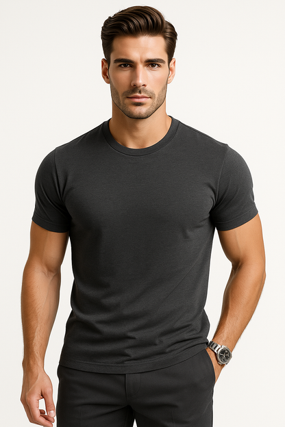 T-shirt heren katoen met geometrisch patroon – Bram