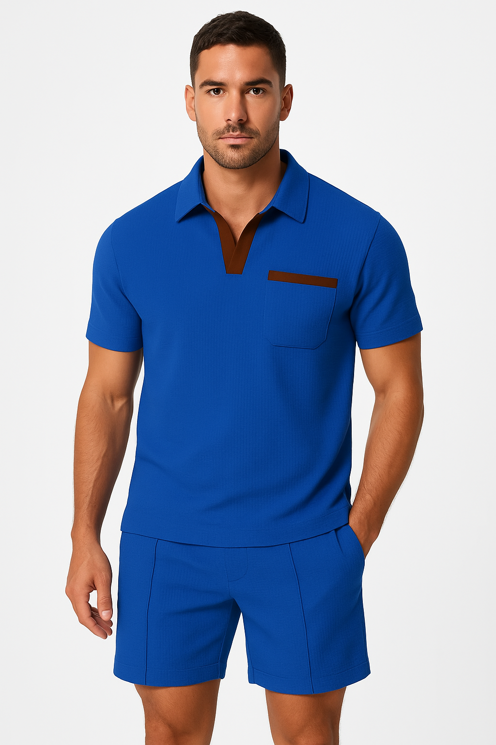 Korte mouwen heren shirt V-hals casual zomer – Dirk