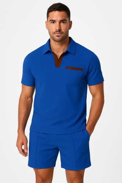 Korte mouwen heren shirt V-hals casual zomer – Dirk