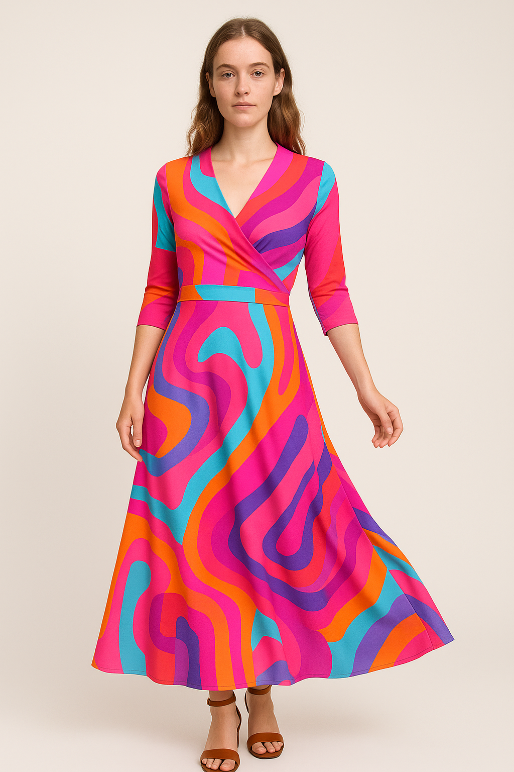 Bloemenjurk met elegante snit en luchtig comfort – Waltraud