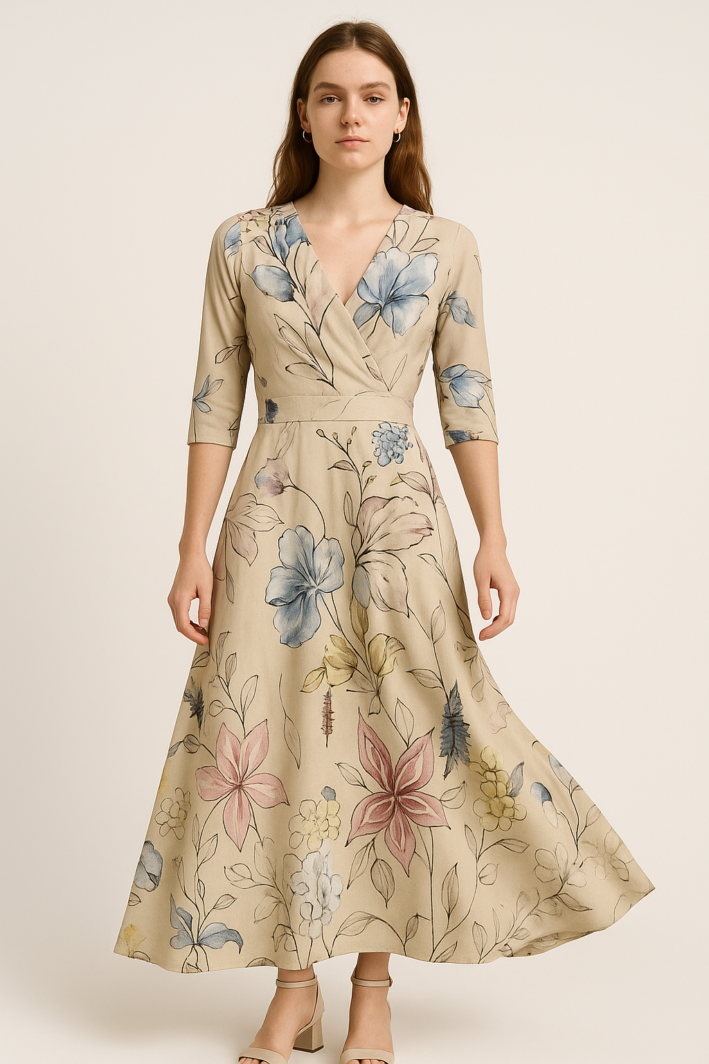 Bloemenjurk met elegante snit en luchtig comfort – Waltraud