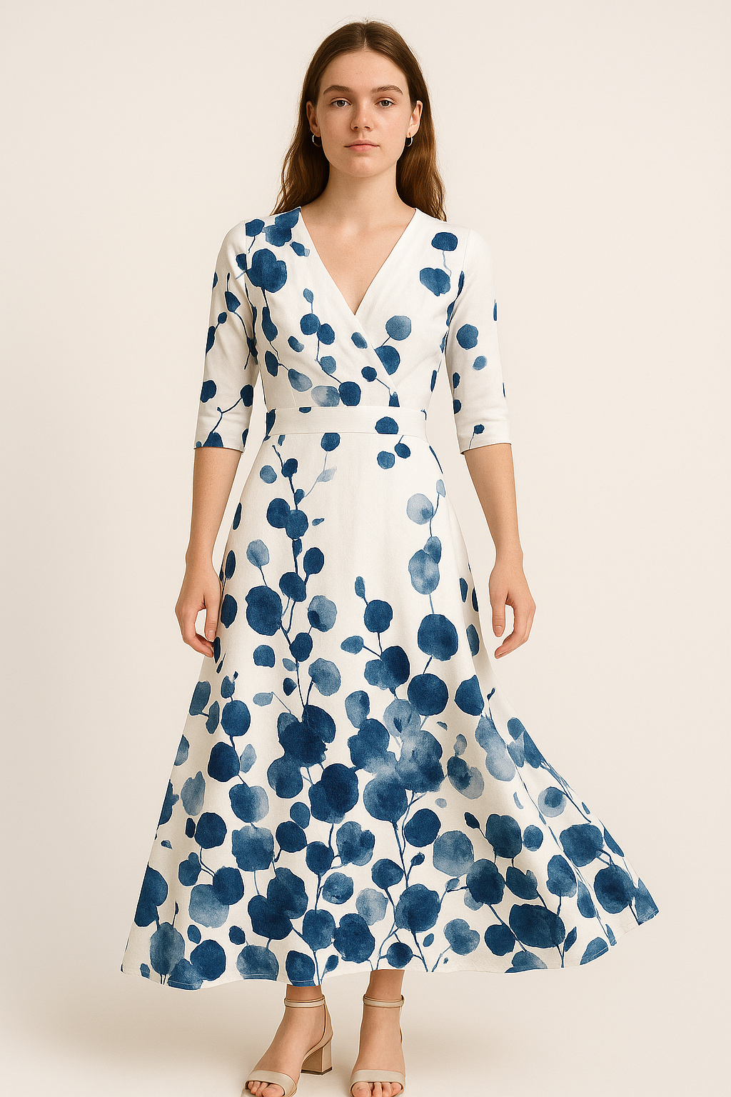 Bloemenjurk met elegante snit en luchtig comfort – Waltraud