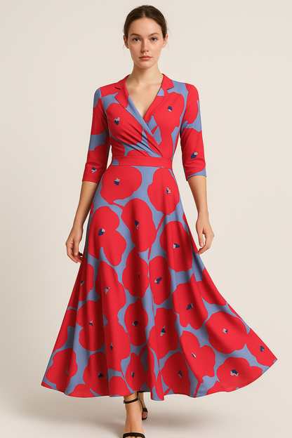 Bloemenjurk met elegante snit en luchtig comfort – Waltraud