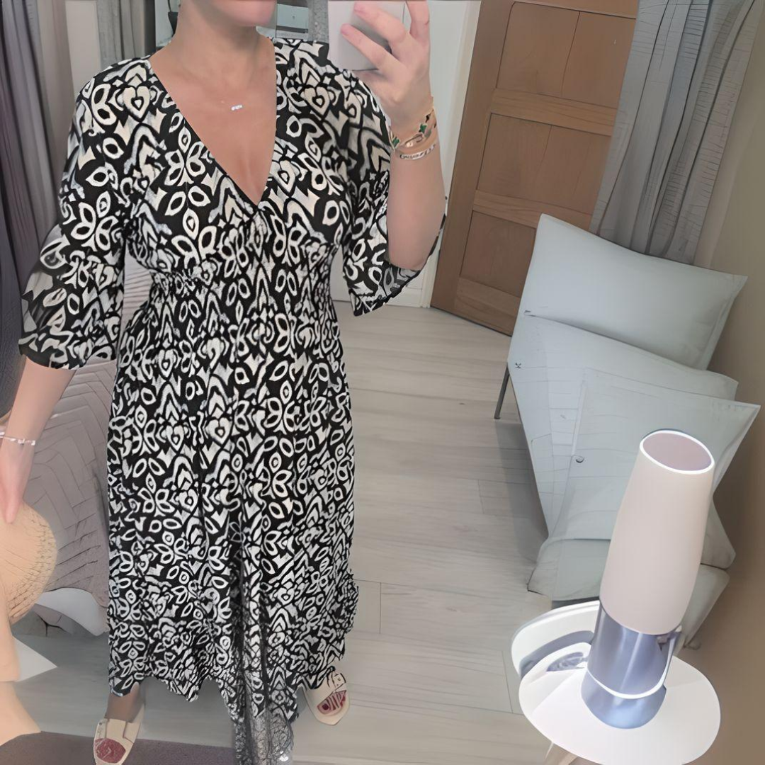Bohemian Maxi Jurk met Bloemenprint – Isabelle