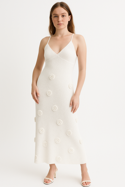 Zomerse dames maxi-jurk van gebreide stof – Rosa
