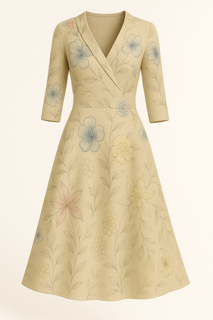 Bloemenjurk met elegante snit en luchtig comfort – Waltraud