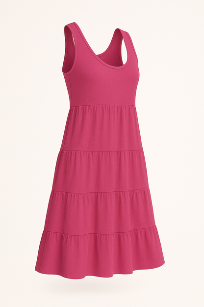 Boho mouwloze mini-jurk met ruches – Eliza