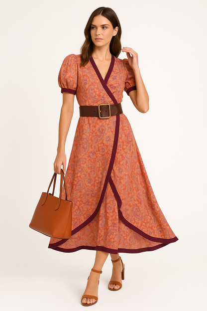 Elegante maxi-jurk met V-hals en A-lijn – Camilla