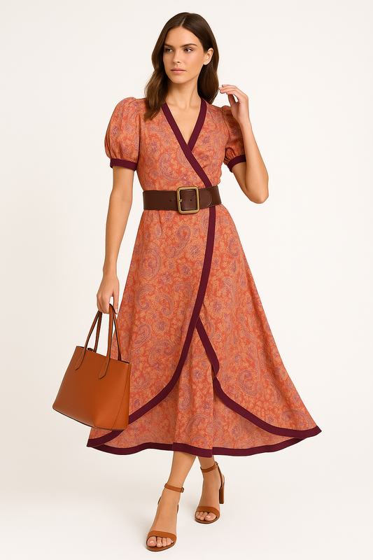 Elegante maxi-jurk met V-hals en A-lijn – Camilla