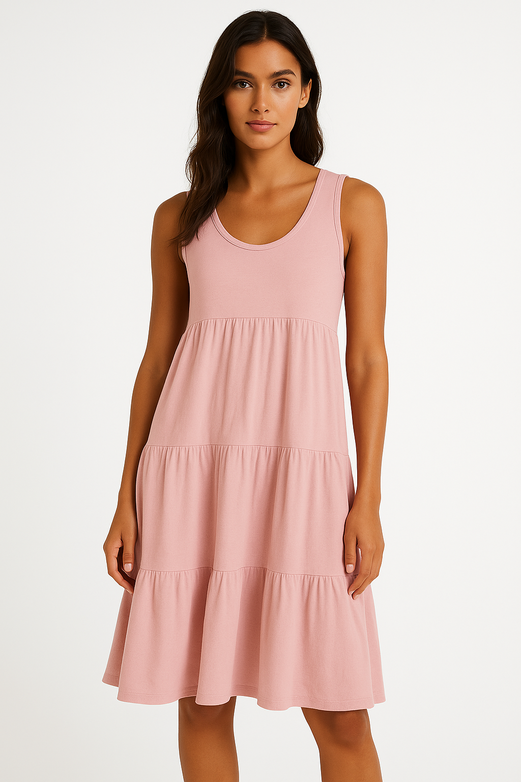 Boho mouwloze mini-jurk met ruches – Eliza