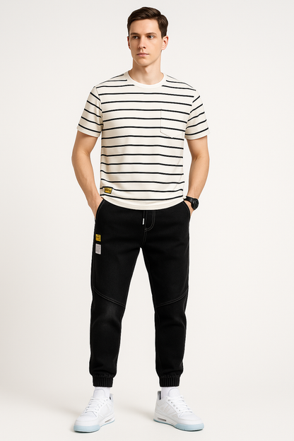 Denim joggers voor heren met elastische taille – Bas