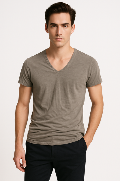 Zomer-T-shirt voor heren slim fit ademend katoen – Jasper