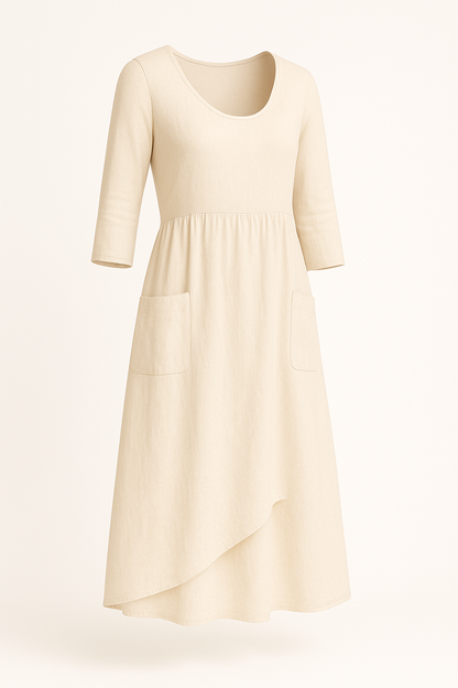 Losse maxi zomerjurk met ronde hals – Cirelle