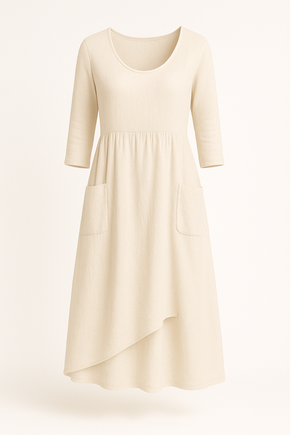 Losse maxi zomerjurk met ronde hals – Cirelle