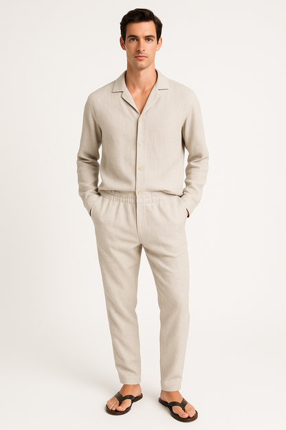 Linnen Zomerset voor Heren – Ademend & Klassiek Design – Renoro