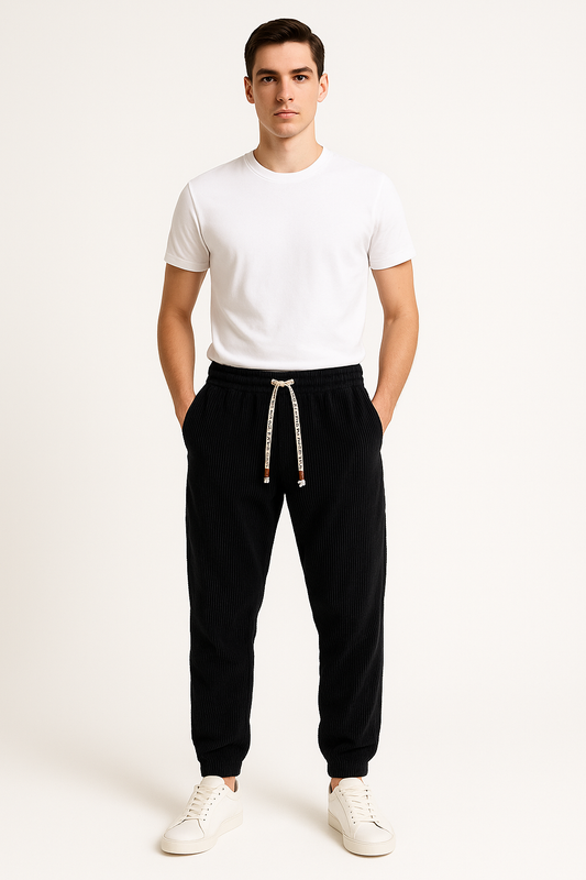 Corduroy joggingbroek heren met trekkoord en stijl – Victor