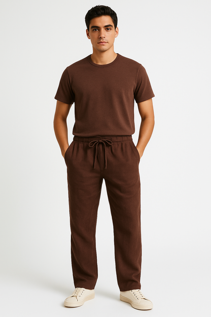 Linnen Herenbroek – Baggy Zomer Comfort Fit – Tenaro