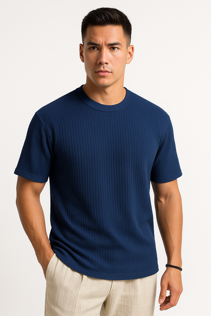 Gebreid herenshirt met moderne pasvorm en comfort – Yentl