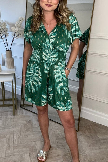 Botanische Zomer Romper met Bladprint – Caro