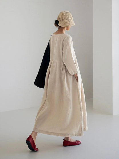 Linnen Maxi Jurk Elegant Zomercomfort Look – Nuvira