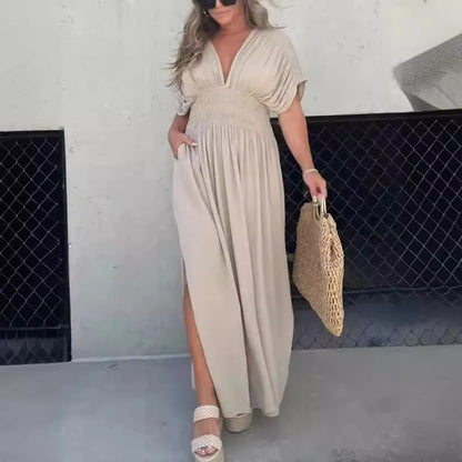 Luchtige Zomerjurk Met V-Hals En Split - Kylie