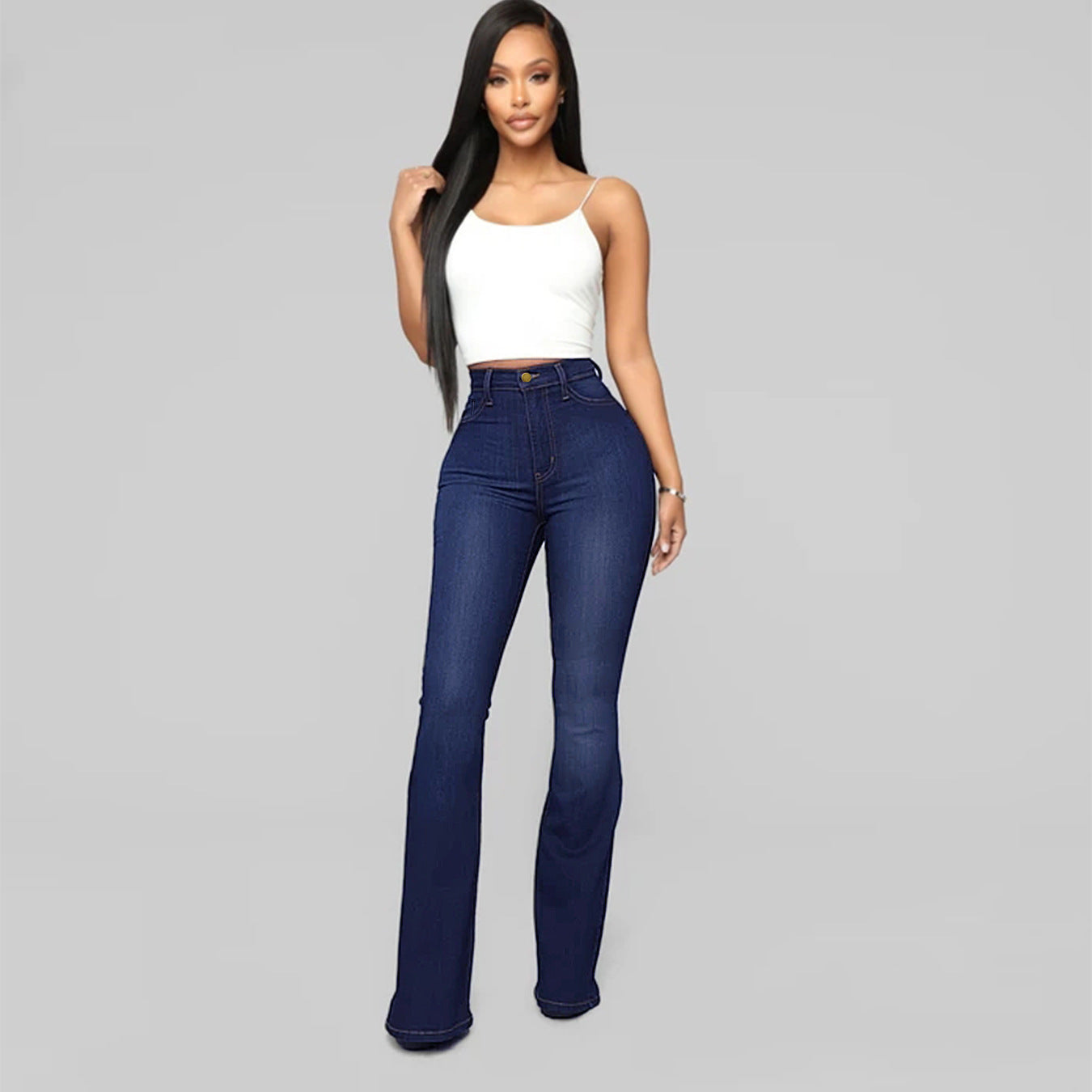 Flared Jeans voor Dames met Hoge Taille en Stretch – Elvira