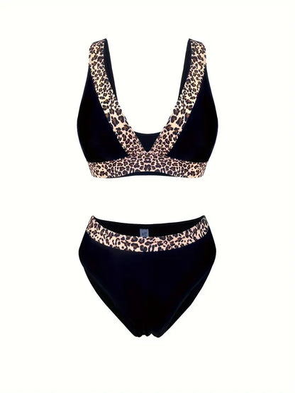 Panterprint bikini dames V-hals hoog model – Zayenna