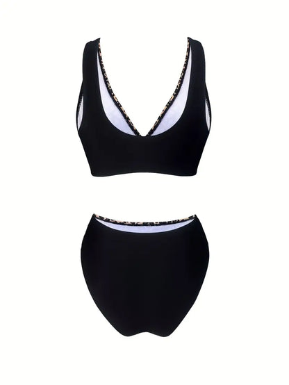 Panterprint bikini dames V-hals hoog model – Zayenna