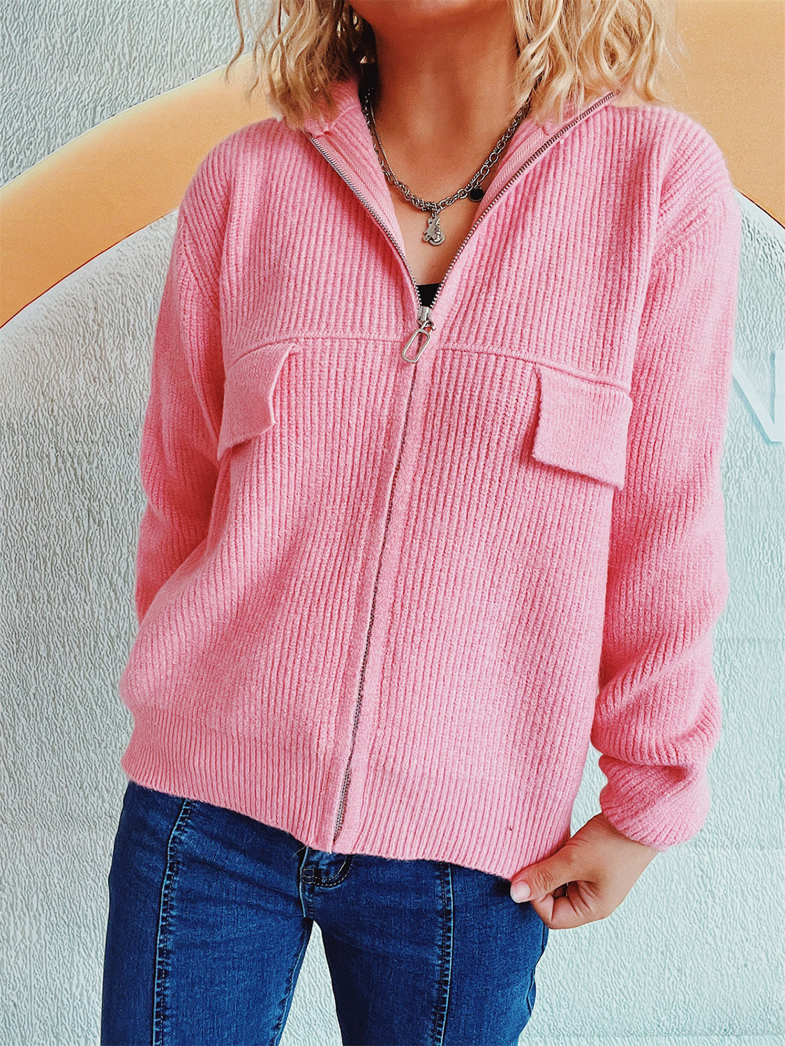 Comfortabele dames cardigan met rits – Julia
