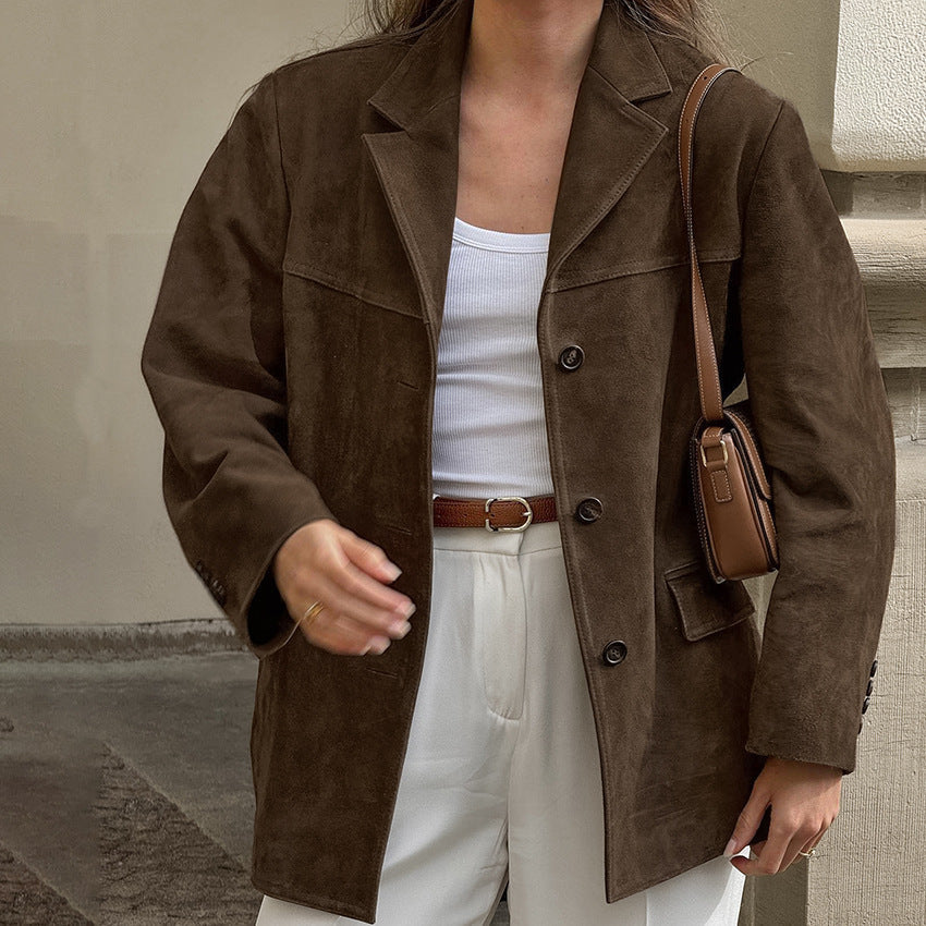 Suède Look Damesjas met Elegante Pasvorm – Femke
