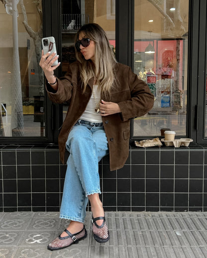 Suède Look Damesjas met Elegante Pasvorm – Femke