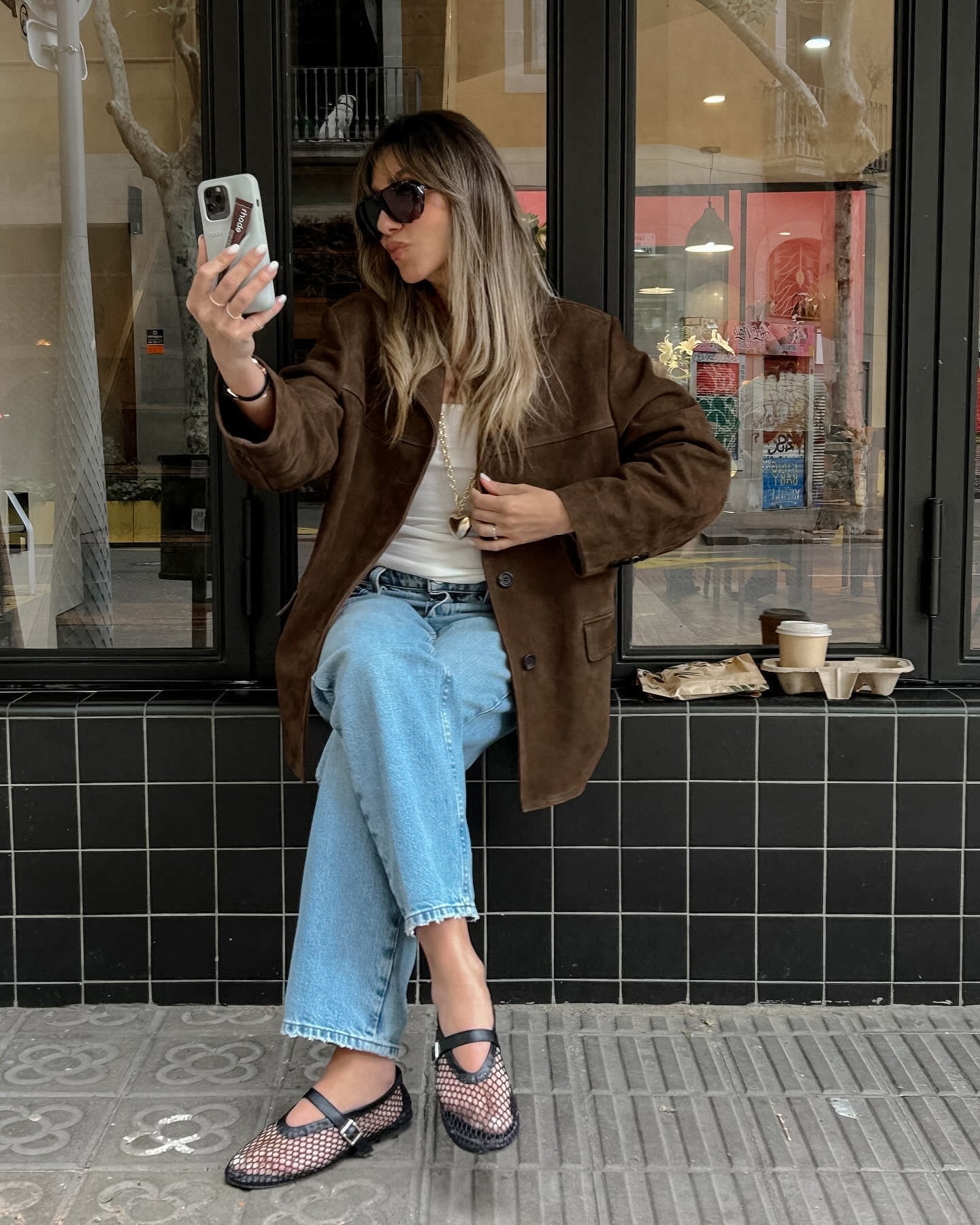 Suède damesblazer in bruintint voor dagelijks chic – Norah