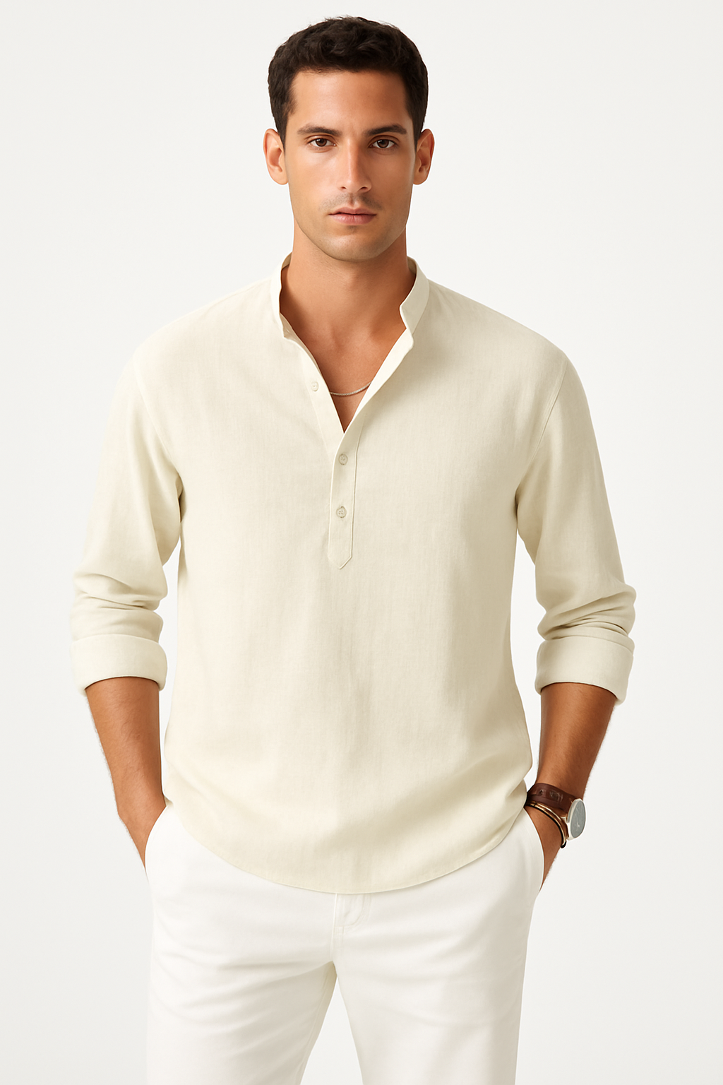 Linnen herenoverhemd ademend casual zomerstijl – Eduard