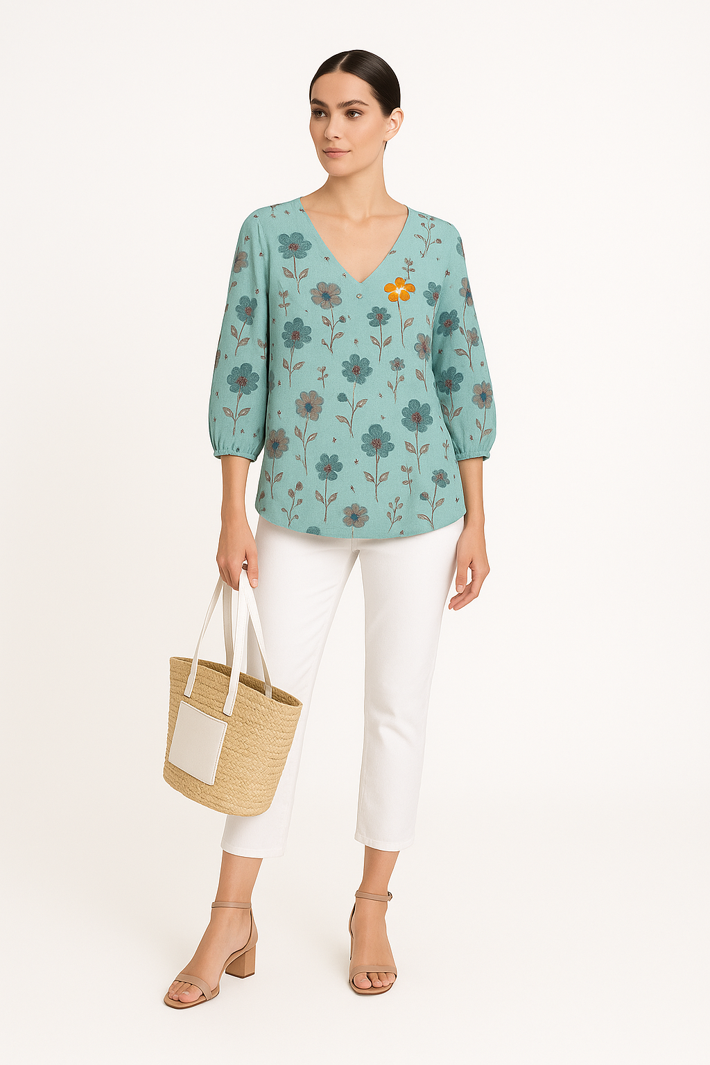 Luchtige damesblouse met bloemenprint en losse pasvorm – Élodie