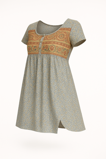 Boho zomerjurk met patchwork en empire-taille – Luna