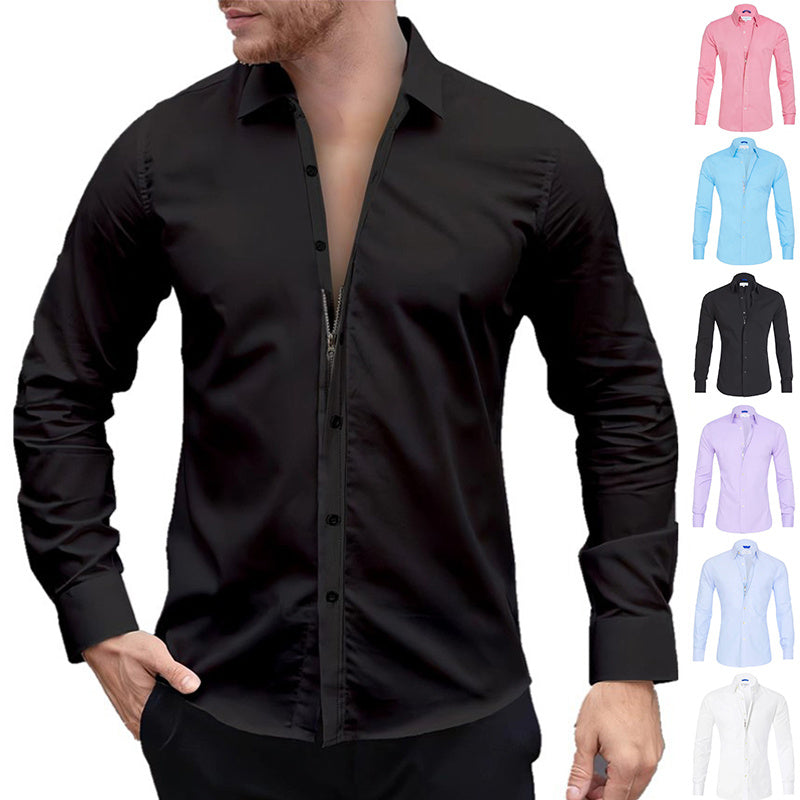 Stijlvolle Zipper Shirt Met Knoopjes Voor Heren - Bjorn