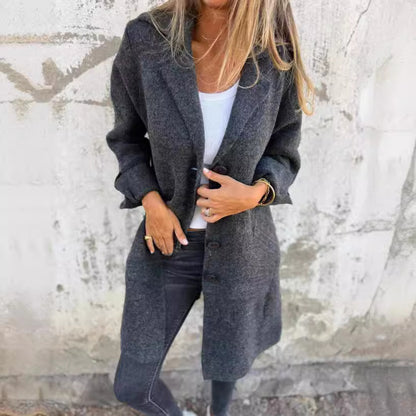 Lange Losse Jas Voor Dames Met Zakken – Sophie