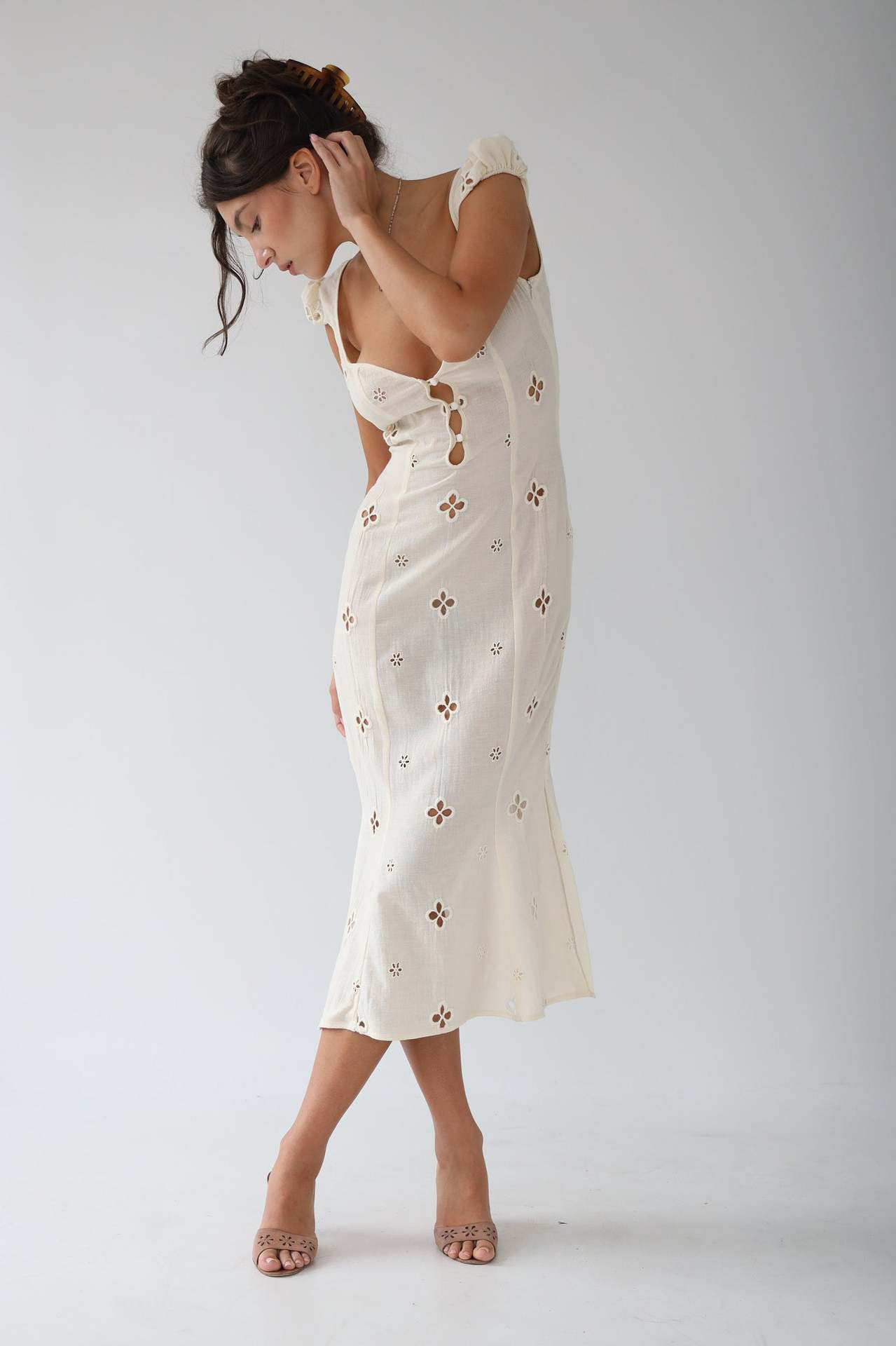 Vintage midi-jurk met bohemian flair – Louna