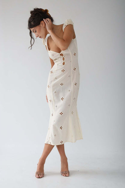 Vintage midi-jurk met bohemian flair – Louna