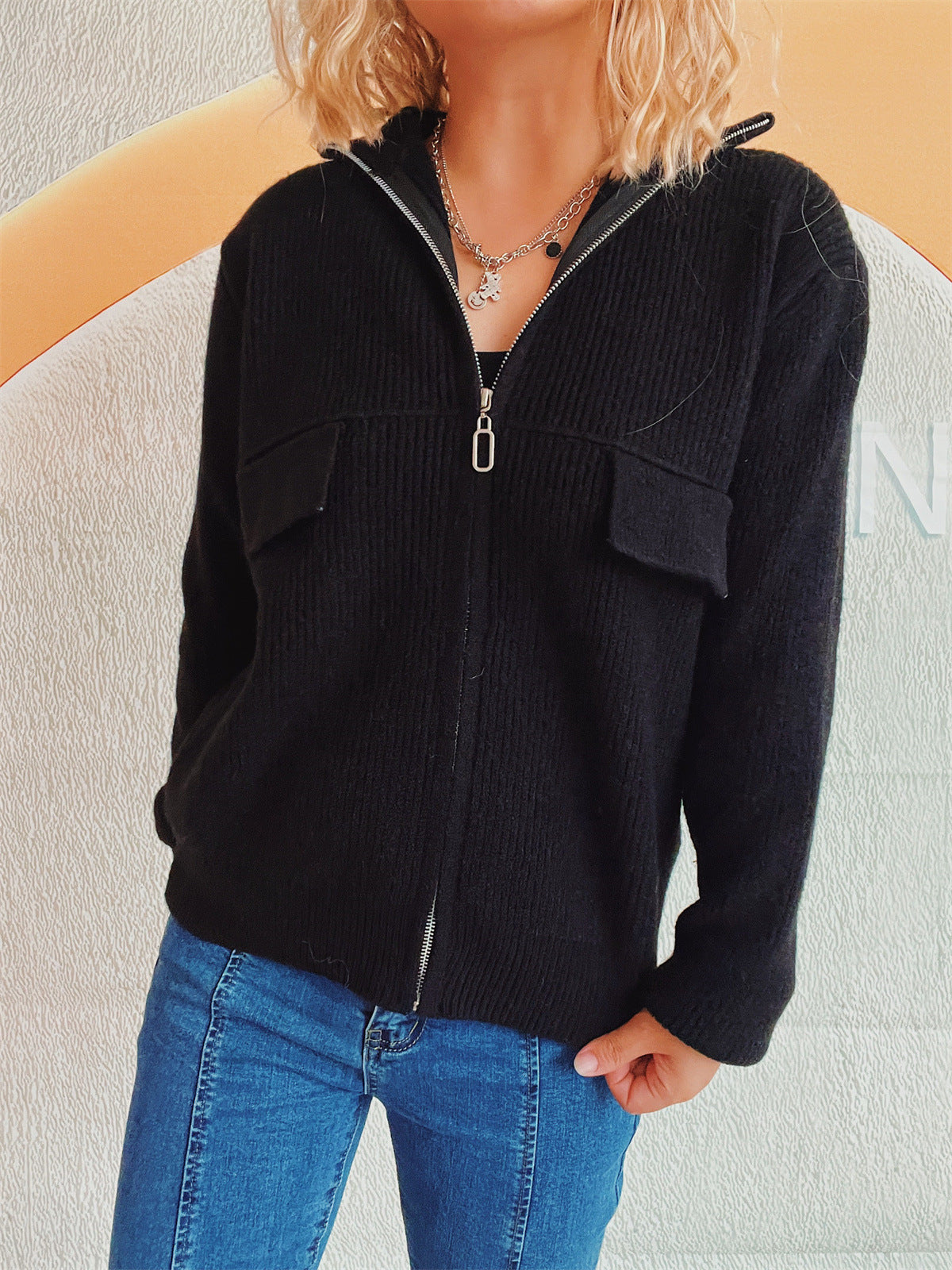 Comfortabele dames cardigan met rits – Julia