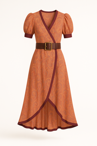 Elegante maxi-jurk met V-hals en A-lijn – Camilla